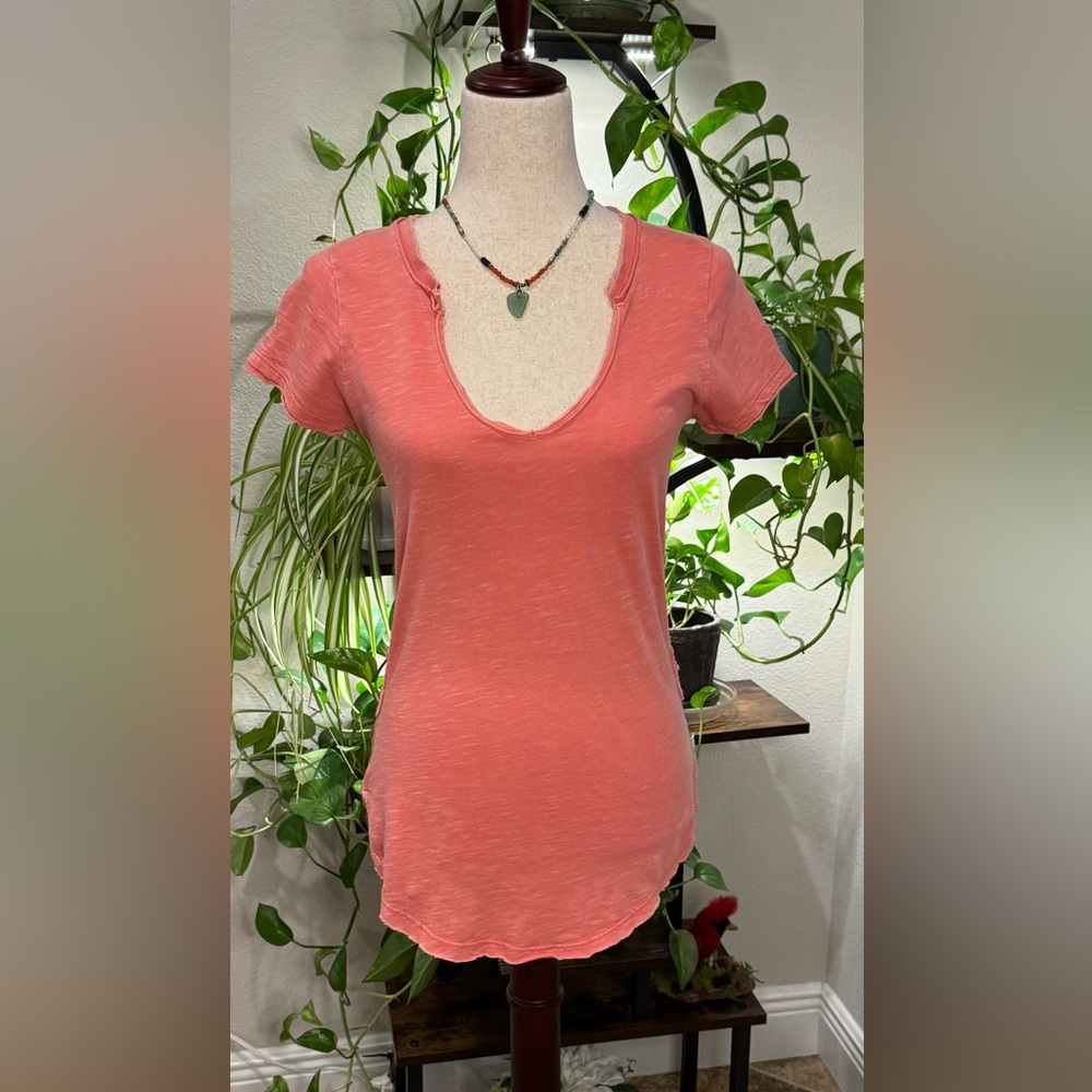 Free People Coral Short Sleeve Tee